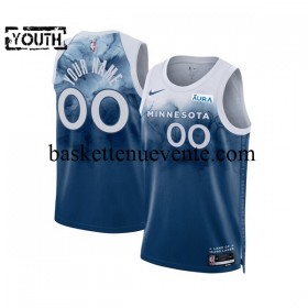 Maillot Basket Minnesota Timberwolves Personnalisé 2023-2024 Nike City Edition Bleu Swingman - Enfant